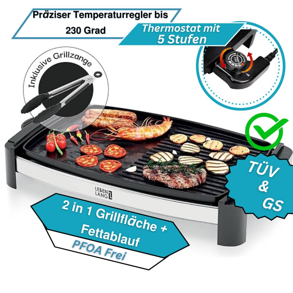 Elektrogrill mit TUV GS 2200 Watt